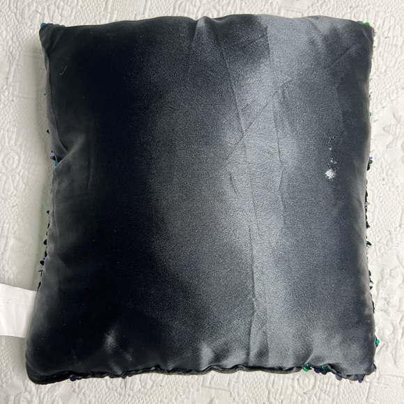 Black Sequin Pillow with Green LOVE Design - Picture 7 of 11